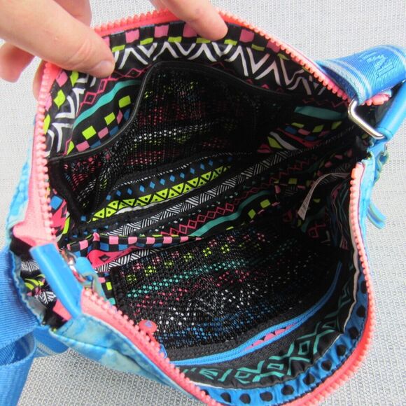 LULULEMON Ivivva Bag Blue Tie Dye Zip Crossbody Purse Hobo Sling Messenger - Picture 13 of 16